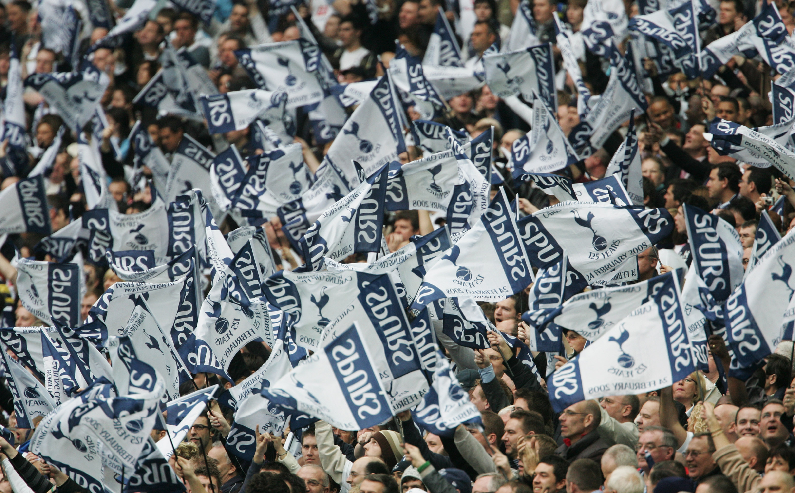 Spurs fans with flags